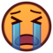 Loudly Crying Face emoji on Emojidex